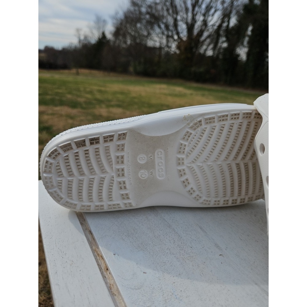 Crocs Unisex Classic One-Strap‎ Slide Sandals, White, Womens 10 Mens 8 - Picture 8 of 10